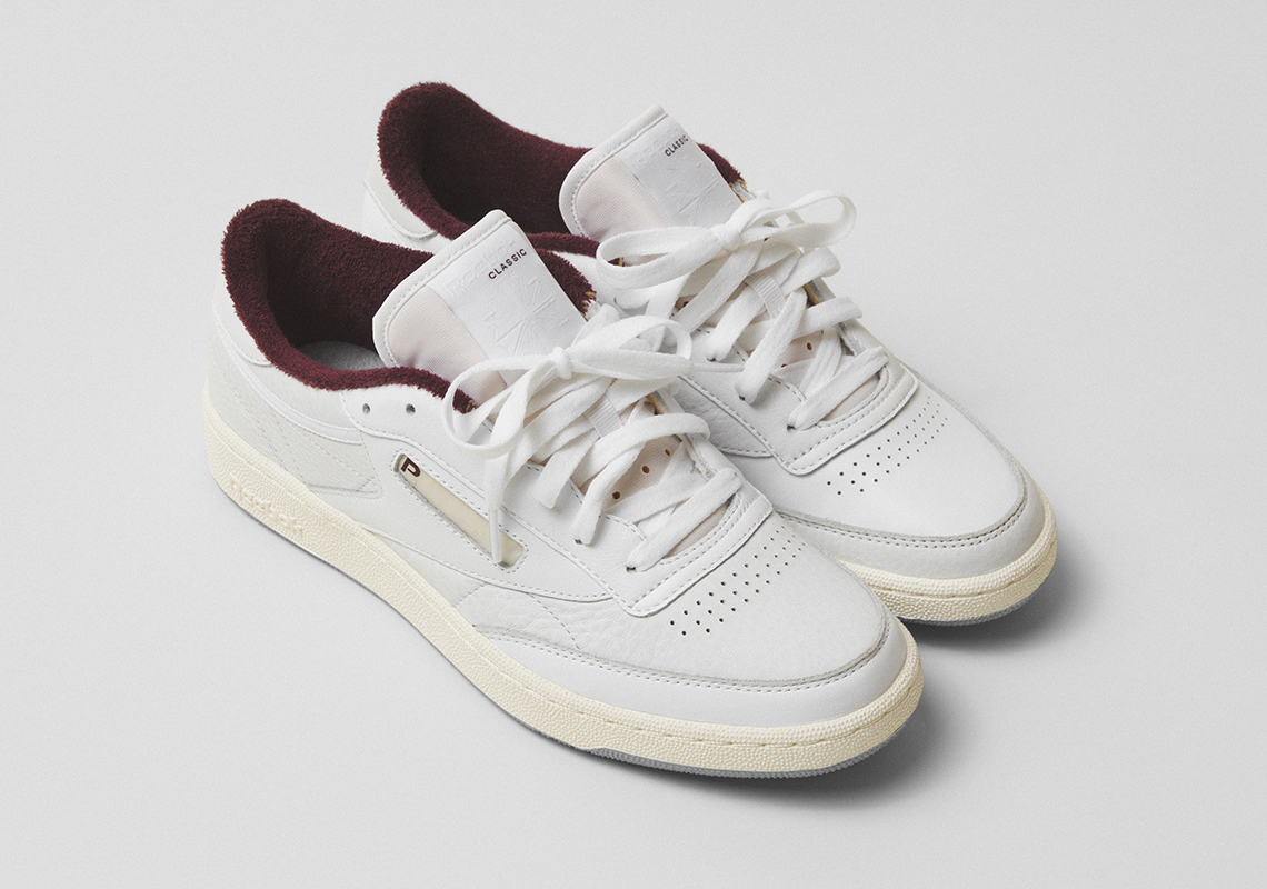 Một vài hình ảnh của mẫu giày Packer Shoes x Reebok Club C White/Burgundy - 8
