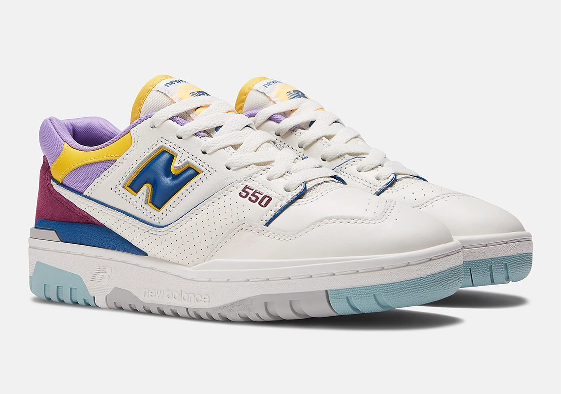 New Balance 550 nhiều màu sắc với các điểm nhấn màu xanh lam, tím và vàng - 2