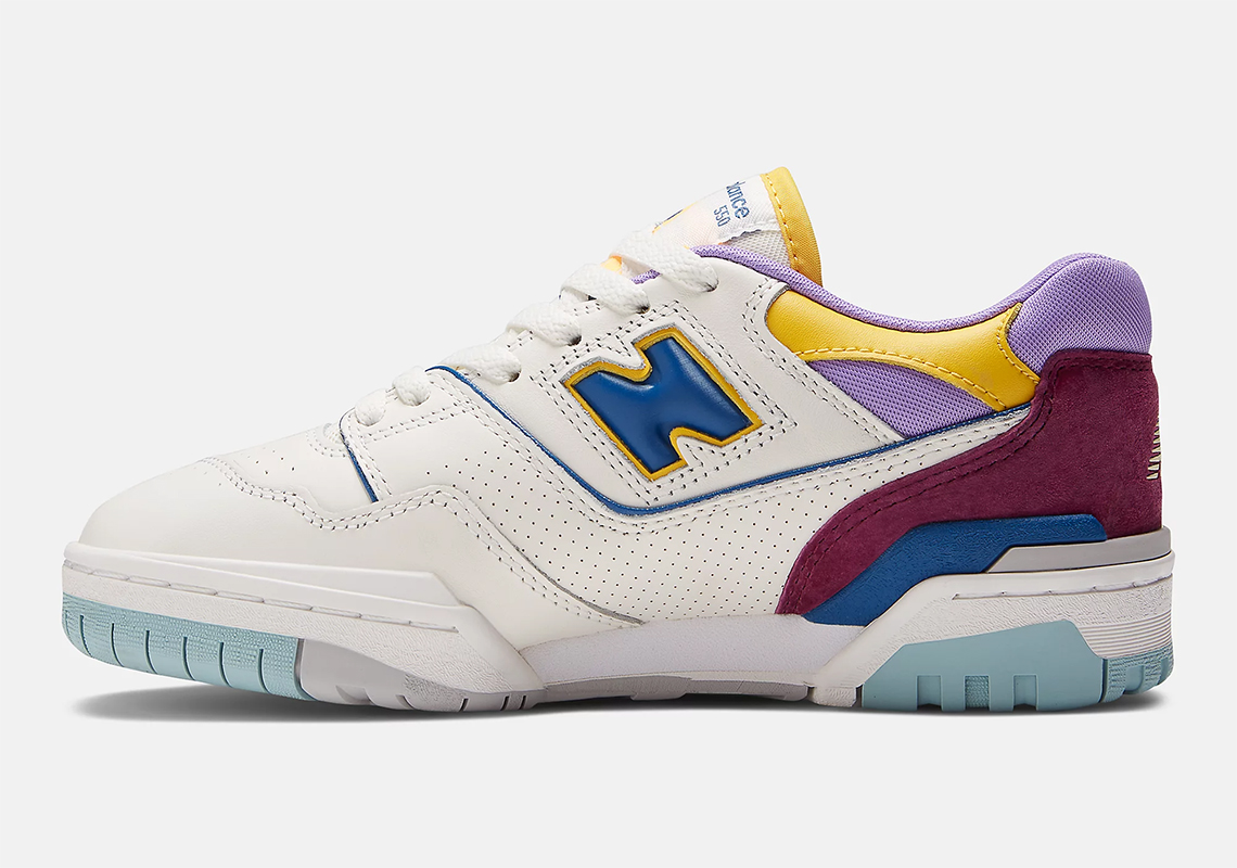New Balance 550 nhiều màu sắc với các điểm nhấn màu xanh lam, tím và vàng - 3