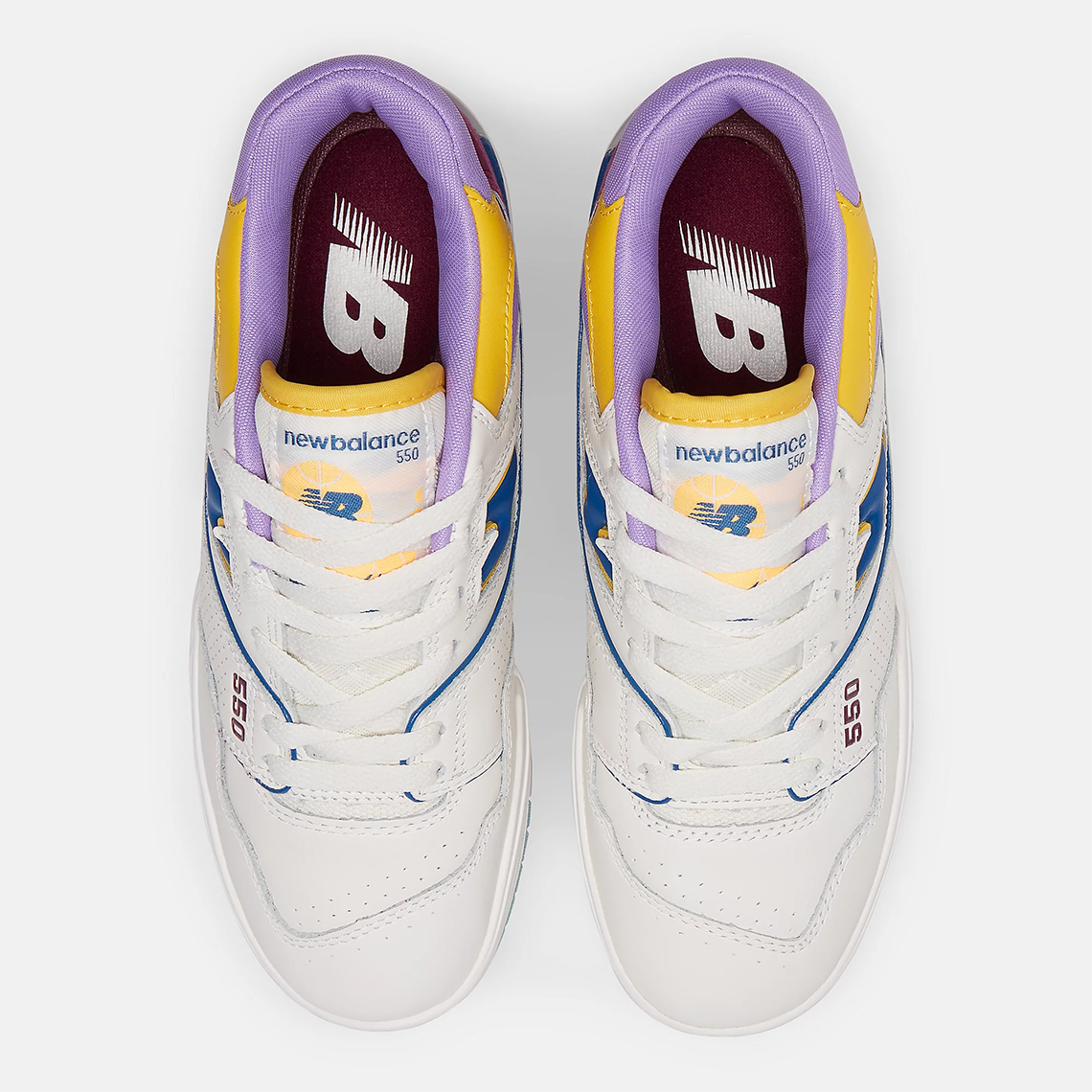 New Balance 550 nhiều màu sắc với các điểm nhấn màu xanh lam, tím và vàng - 4