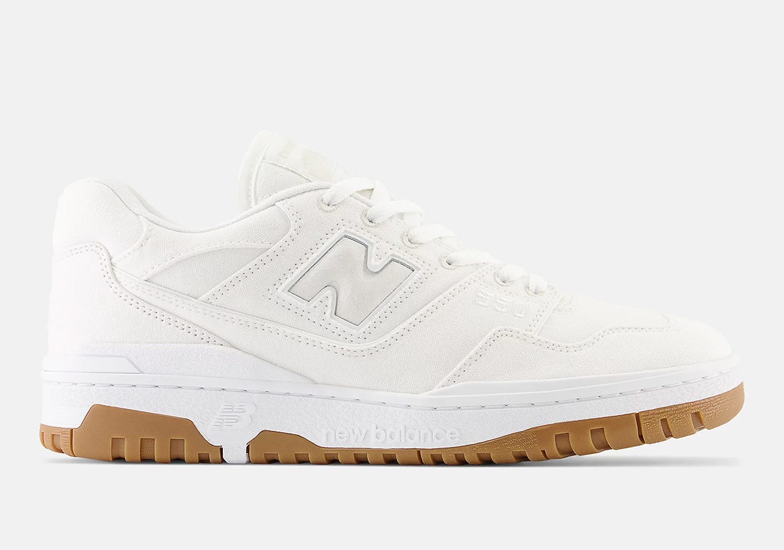 New Balance 550 White Canvas: Phiên bản giày bóng rổ mới với chất liệu vải canvas | Sự chờ đợi cho phối màu trắng tinh tế! - 2