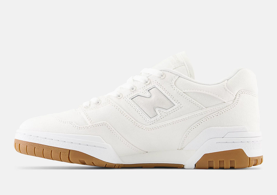 New Balance 550 White Canvas: Phiên bản giày bóng rổ mới với chất liệu vải canvas | Sự chờ đợi cho phối màu trắng tinh tế! - 3