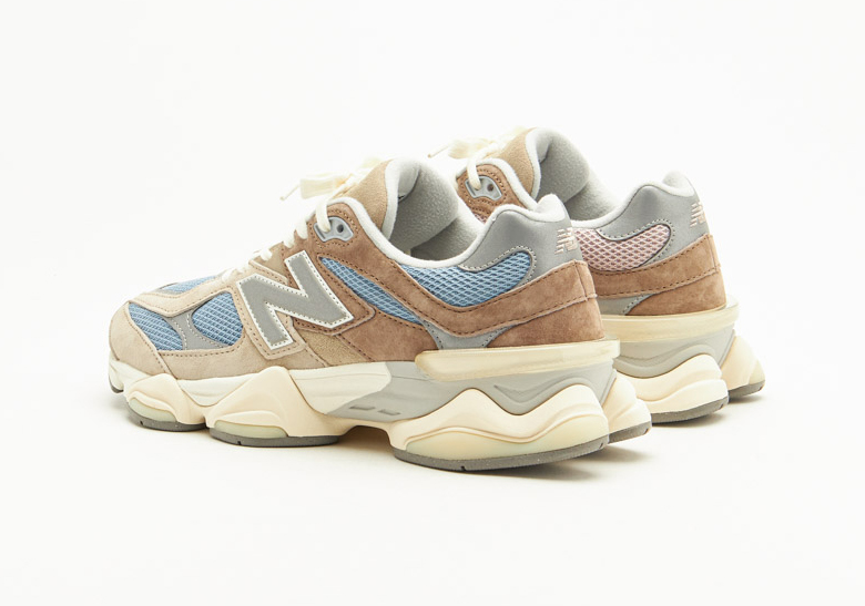 New Balance 90/60 Sea Salt & Blue: Thiết kế retrofuturist màu xanh dương và xám nâu. - 2