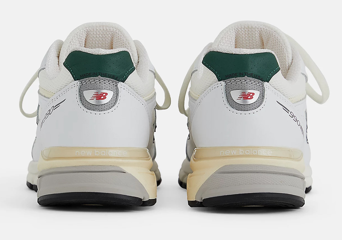 New Balance 990v4 Made in USA Calcium/Forest Green - Sự hoàn hảo từ đẳng cấp và sự tinh tế! - 4
