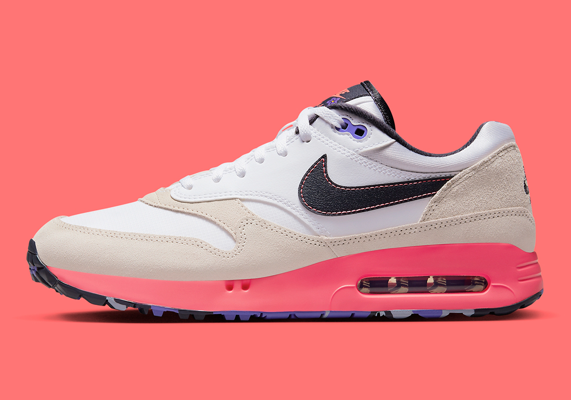 Những bông hoa dừa cạn đang nở rộ trên chiếc giày golf Nike Air Max 1 này - 3