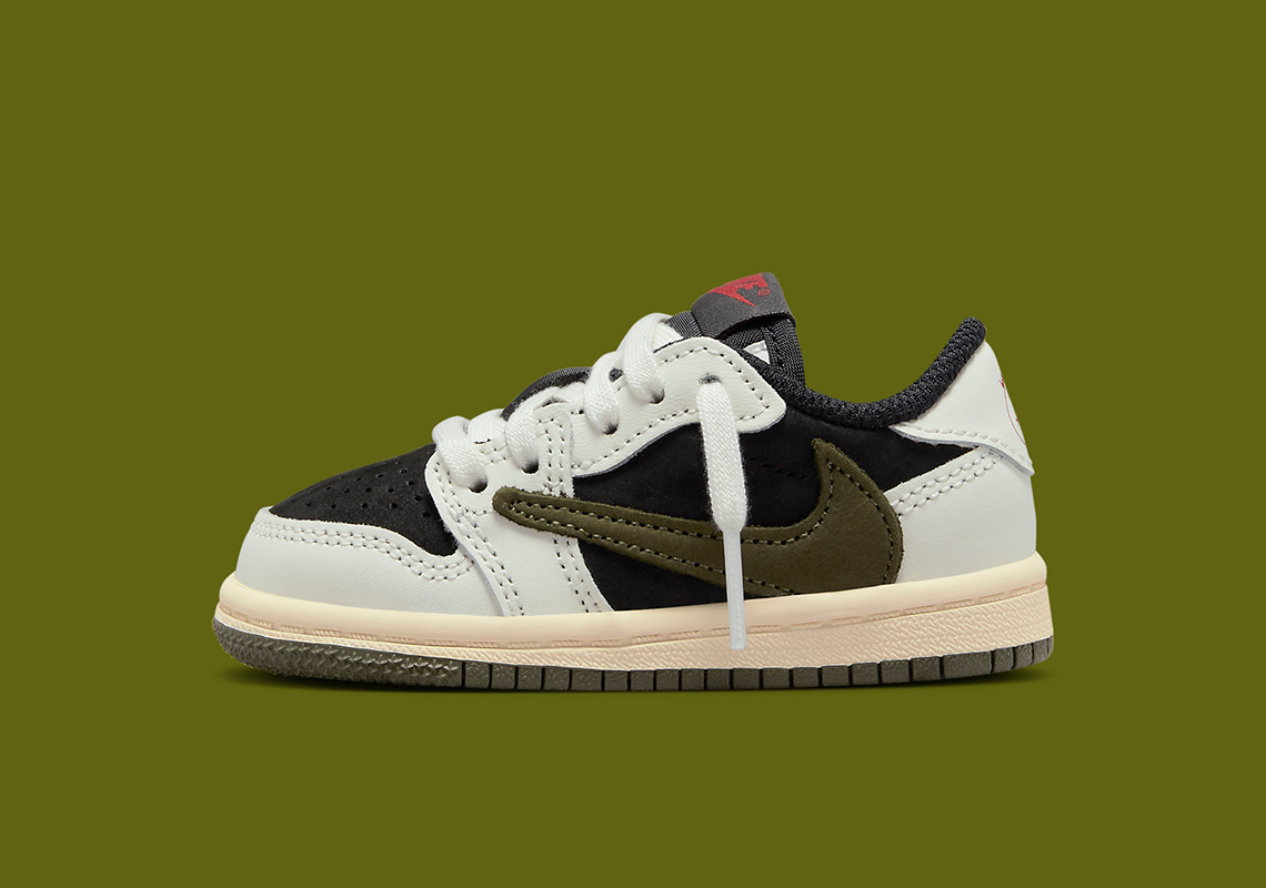 Những hình ảnh chính thức của Travis Scott x Air Jordan 1 Low OG Olive (PS/TD) - 12