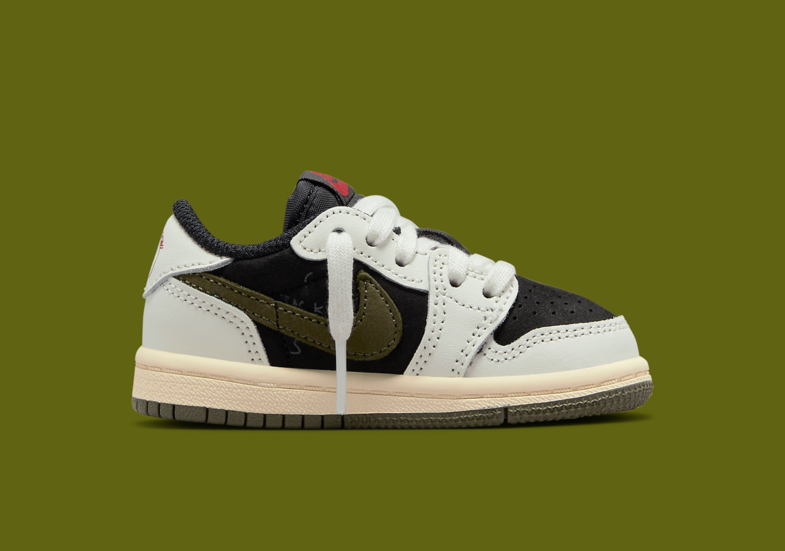 Những hình ảnh chính thức của Travis Scott x Air Jordan 1 Low OG Olive (PS/TD) - 13