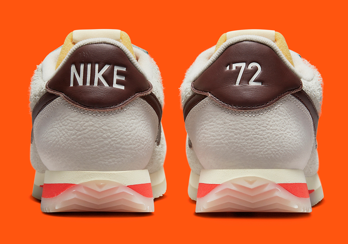 Những tông màu thân thiện với mùa thu được trang trí trên mẫu Nike Cortez được phủ da lộn này - 5