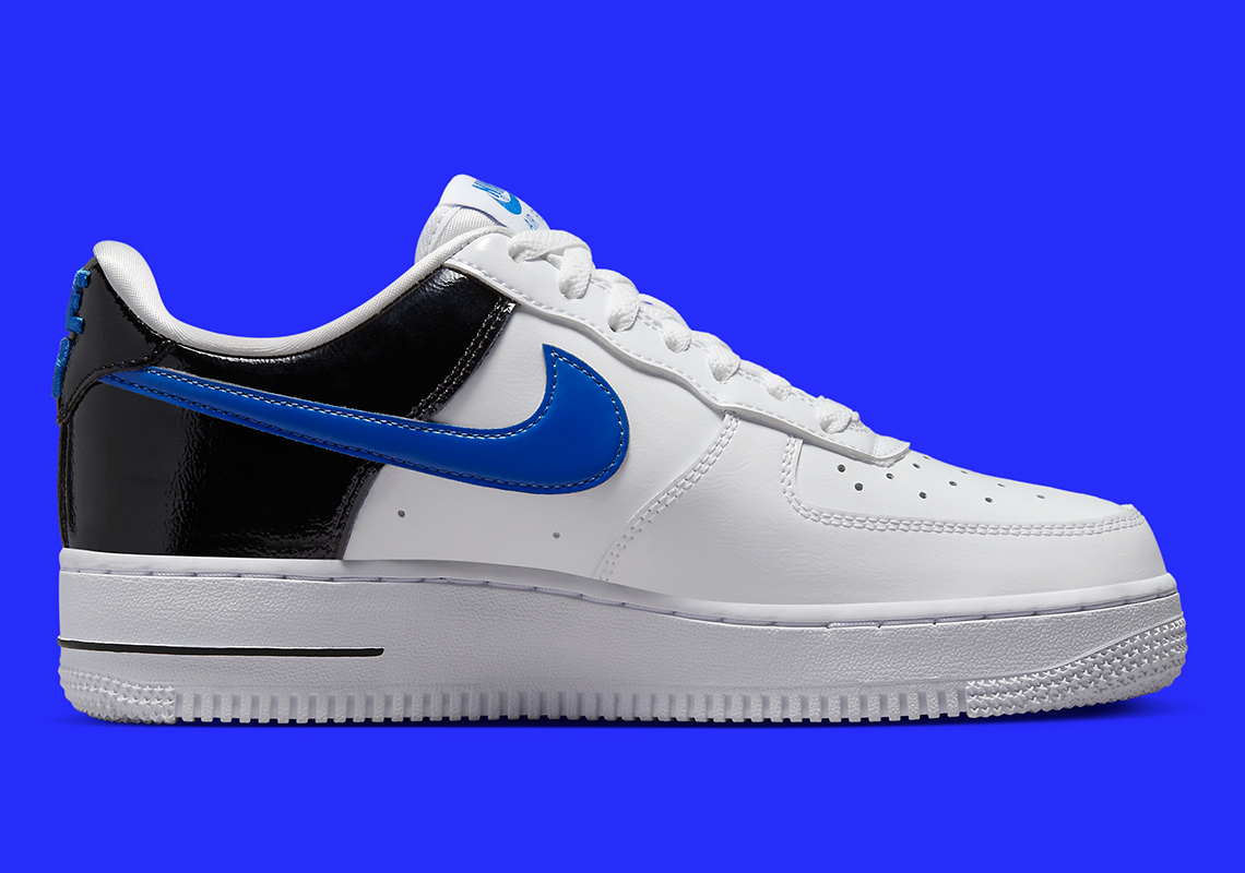 Nike Air Force 1 low Black Patent với màu White/Black/Blue - 3