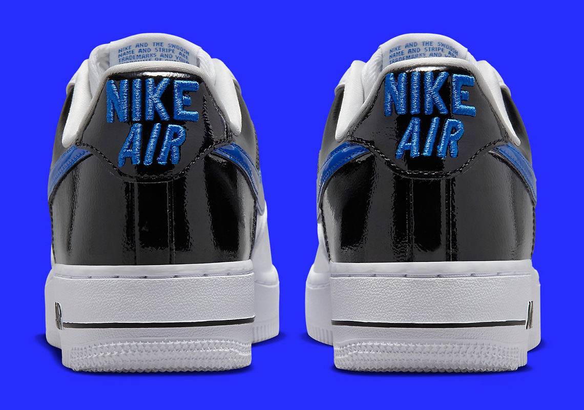 Nike Air Force 1 low Black Patent với màu White/Black/Blue - 4