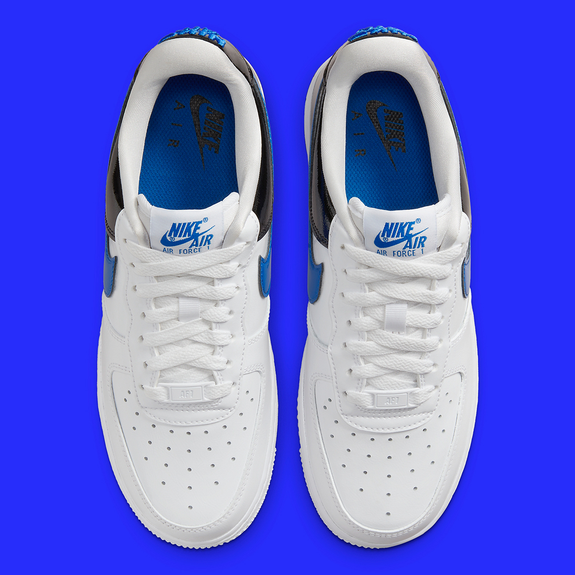 Nike Air Force 1 low Black Patent với màu White/Black/Blue - 6