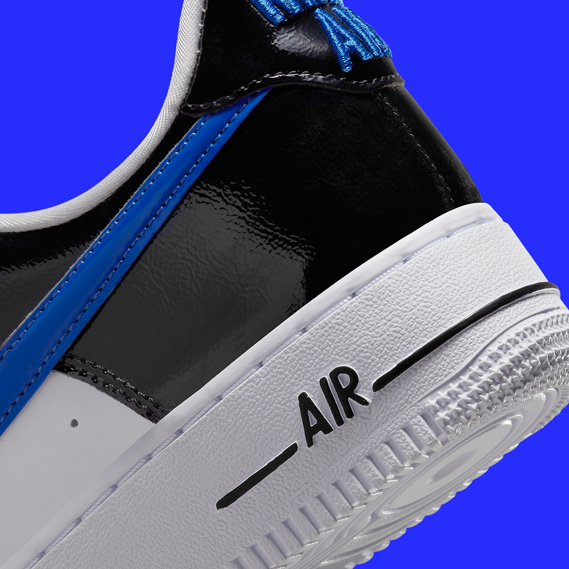 Nike Air Force 1 low Black Patent với màu White/Black/Blue - 7