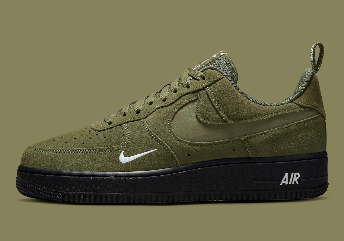 Nike Air Force 1 Low màu xanh ô liu và đen 