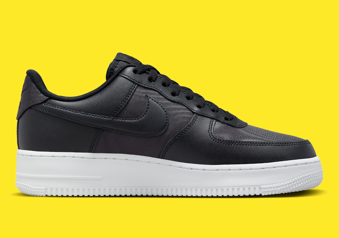 Nike Air Force 1 Low Nylon có kiểu dáng đen/trắng cổ điển - 3