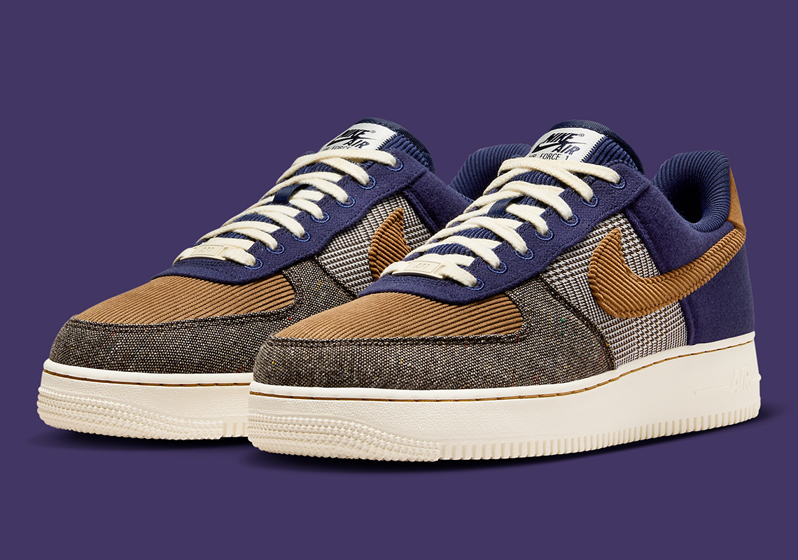 Nike Air Force 1 Low Tweed/Corduroy: Thiết kế độc đáo với nhiều chất liệu! - 1