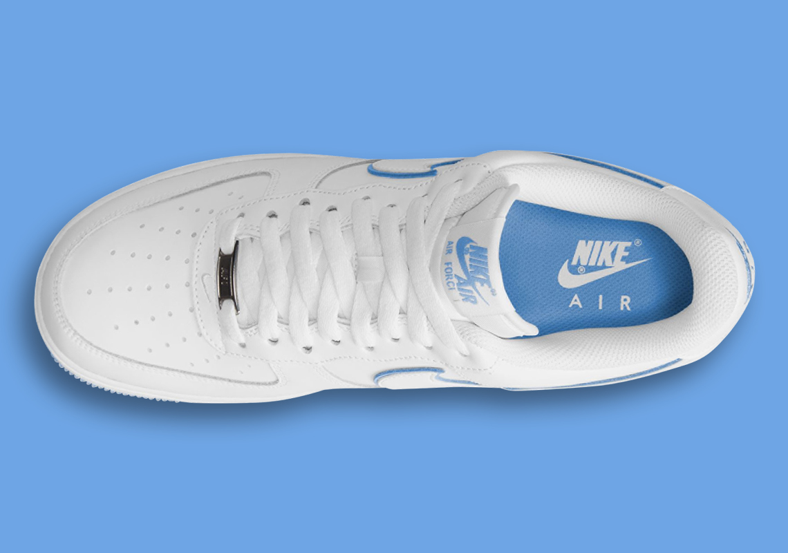 Nike Air Force 1 Low White với đường viền màu University Blue - 3