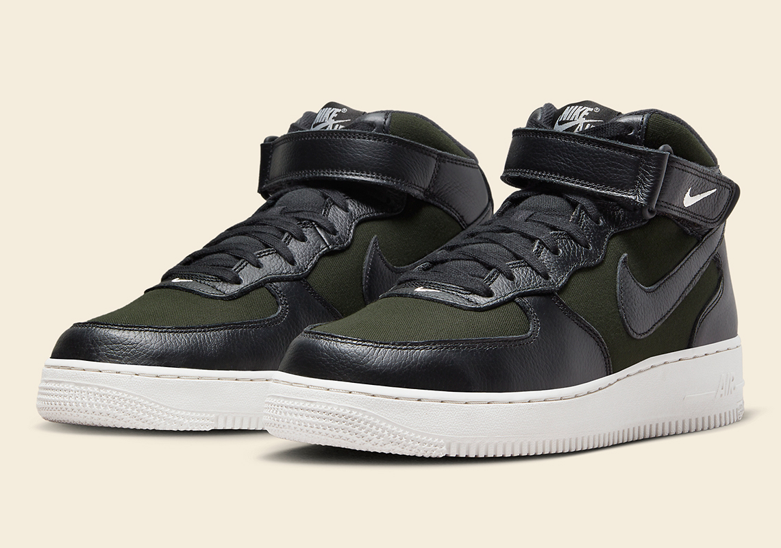 Nike Air Force 1 Mid Olive Canvas: Phiên bản trung cấp mới với sự kết hợp độc đáo - 1