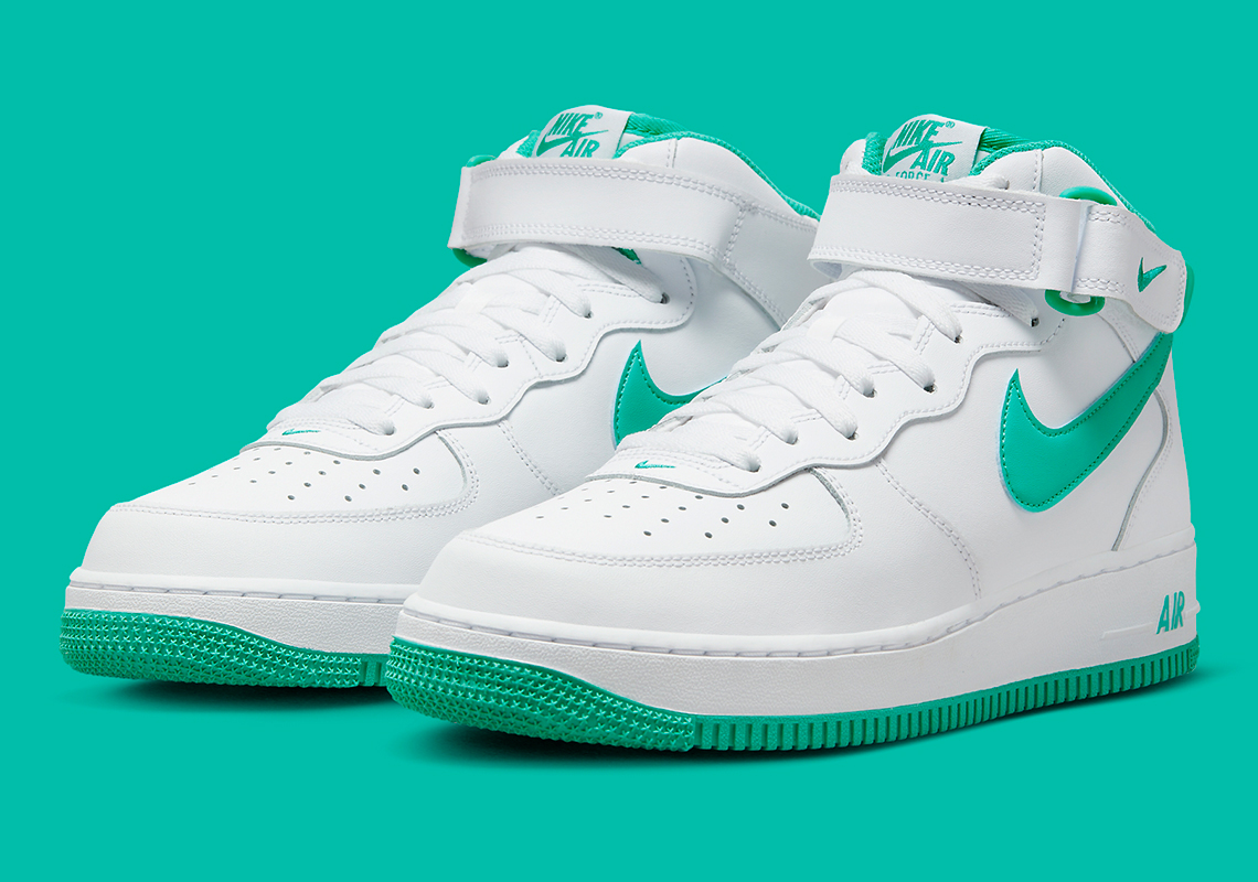 Nike Air Force 1 Mid White/Clear Jade - Sự Kết Hợp Tươi Mát Tinh Tế! - 2
