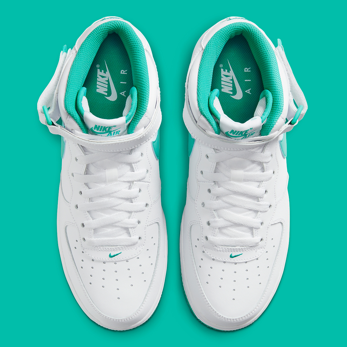 Nike Air Force 1 Mid White/Clear Jade - Sự Kết Hợp Tươi Mát Tinh Tế! - 4
