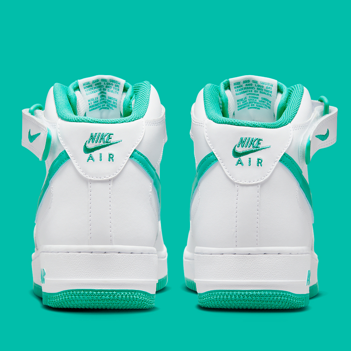 Nike Air Force 1 Mid White/Clear Jade - Sự Kết Hợp Tươi Mát Tinh Tế! - 5