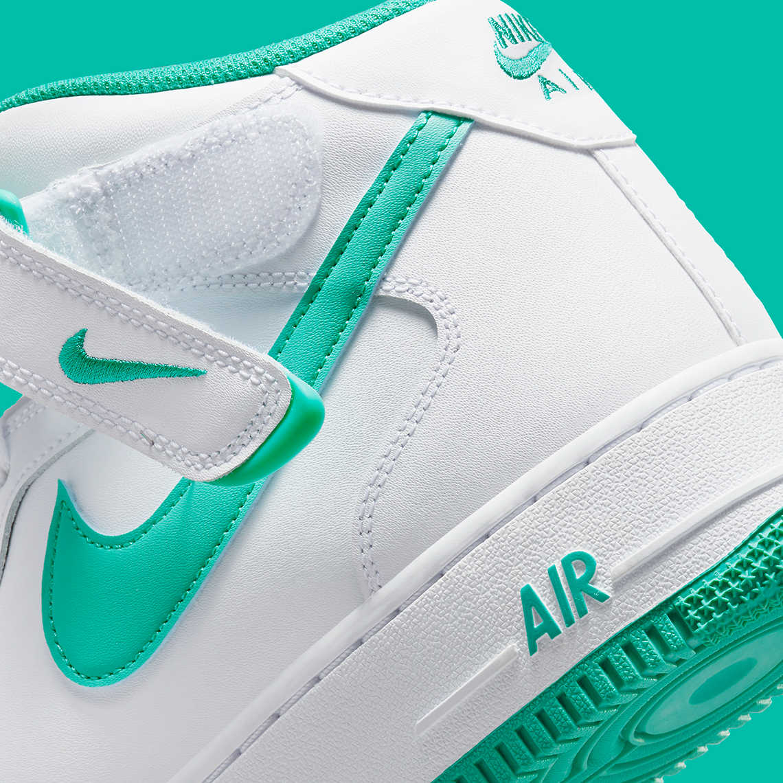Nike Air Force 1 Mid White/Clear Jade - Sự Kết Hợp Tươi Mát Tinh Tế! - 8