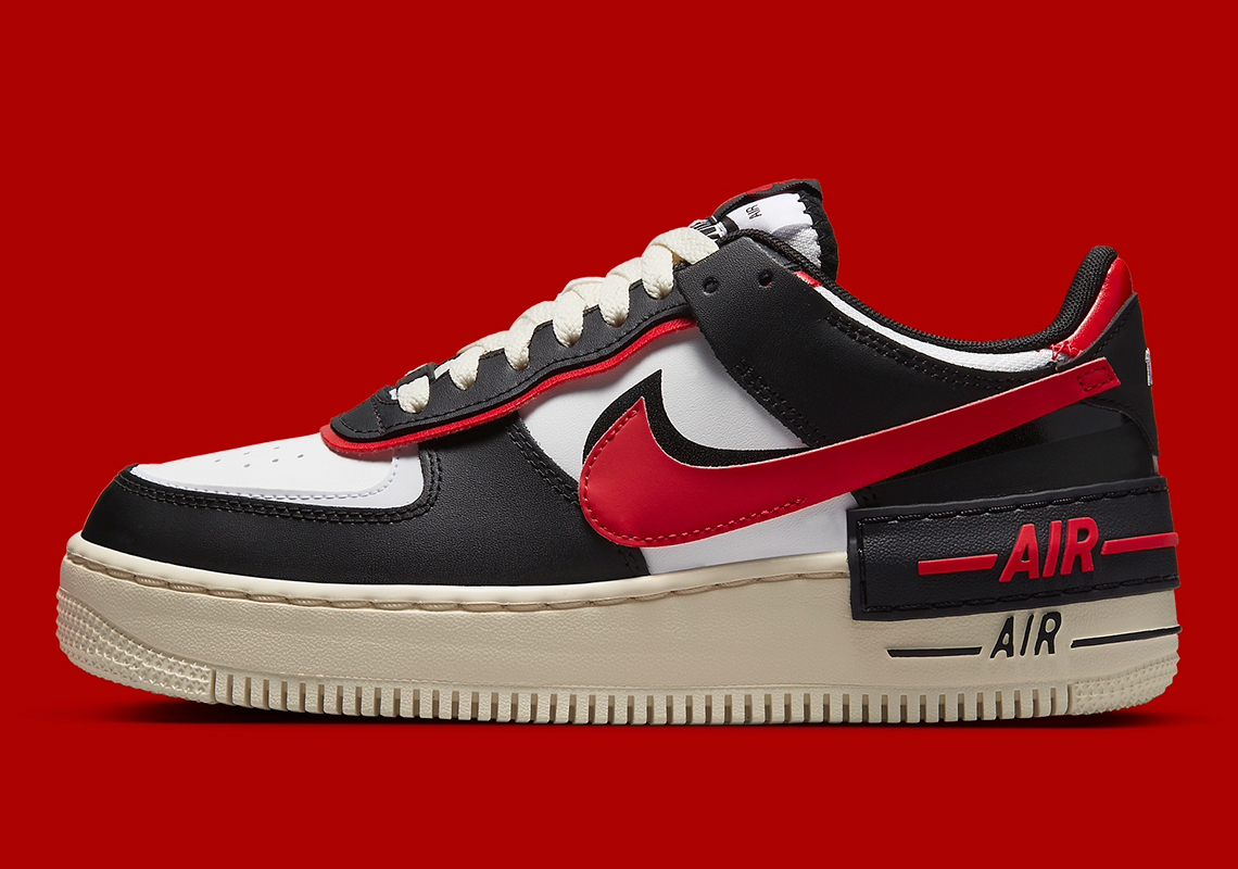 Nike Air Force 1 Shadow hiển thị các điểm nhấn University Red - 1