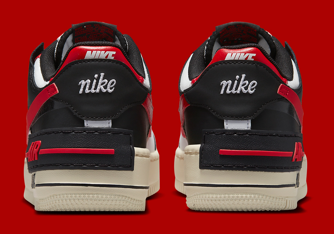 Nike Air Force 1 Shadow hiển thị các điểm nhấn University Red - 4