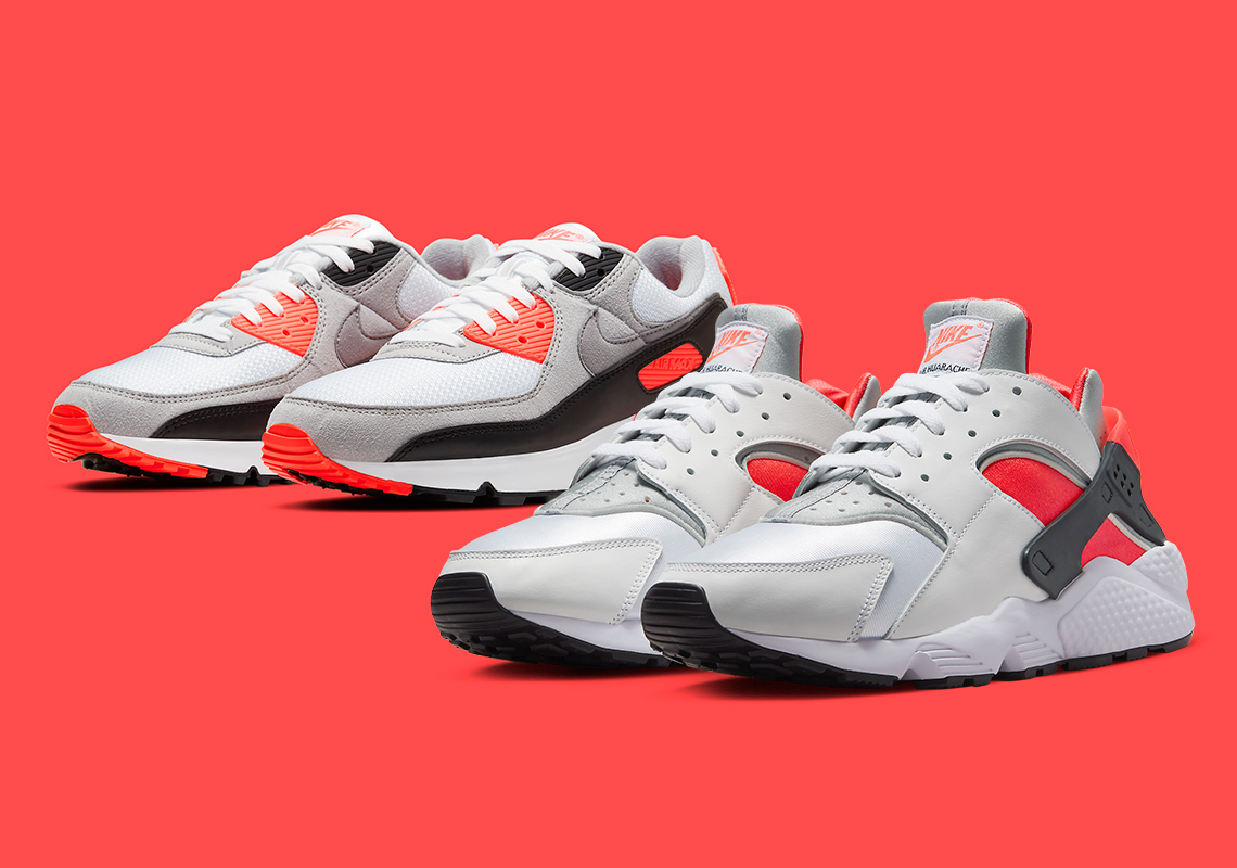 Nike Air Huarache Icons sử dụng màu Infrared đặc trưng của Air Max 90 - 1