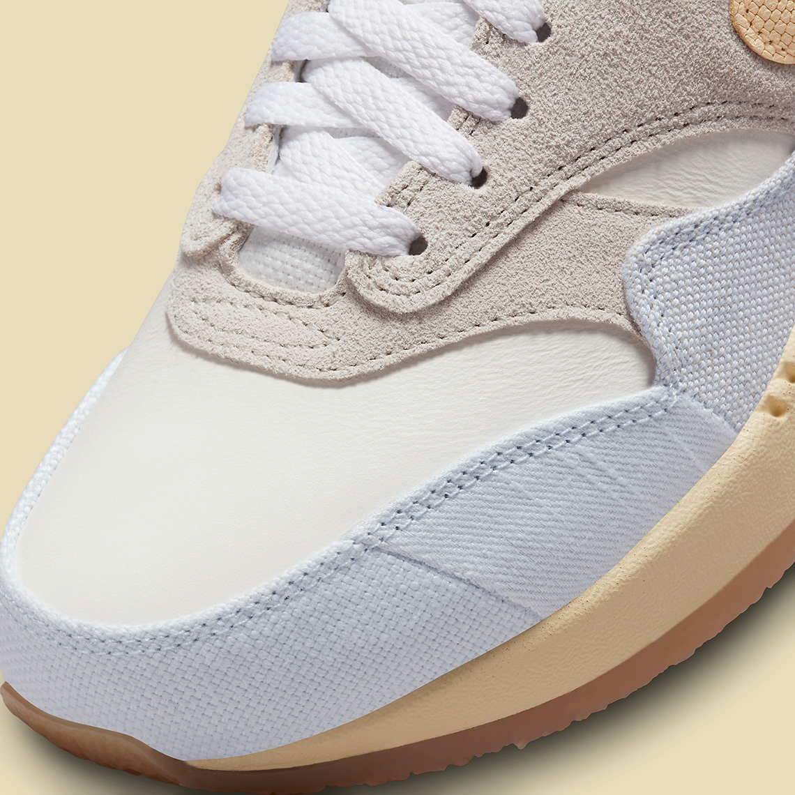 Nike Air Max 1 Light Bone/Pale Vanilla/Sail - thiết kế mới với đế crepe. - 7