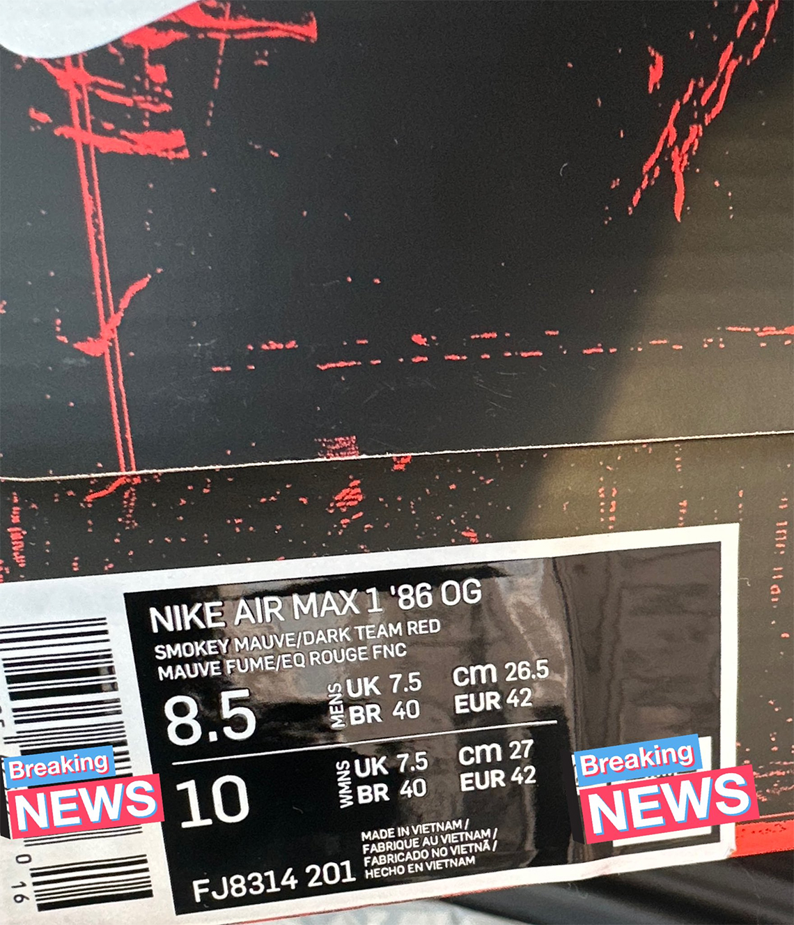 Nike Air Max 1 Smokey Mauve/Dark Team Red - Sự trở lại của phong cách đầu thập niên 80. - 2