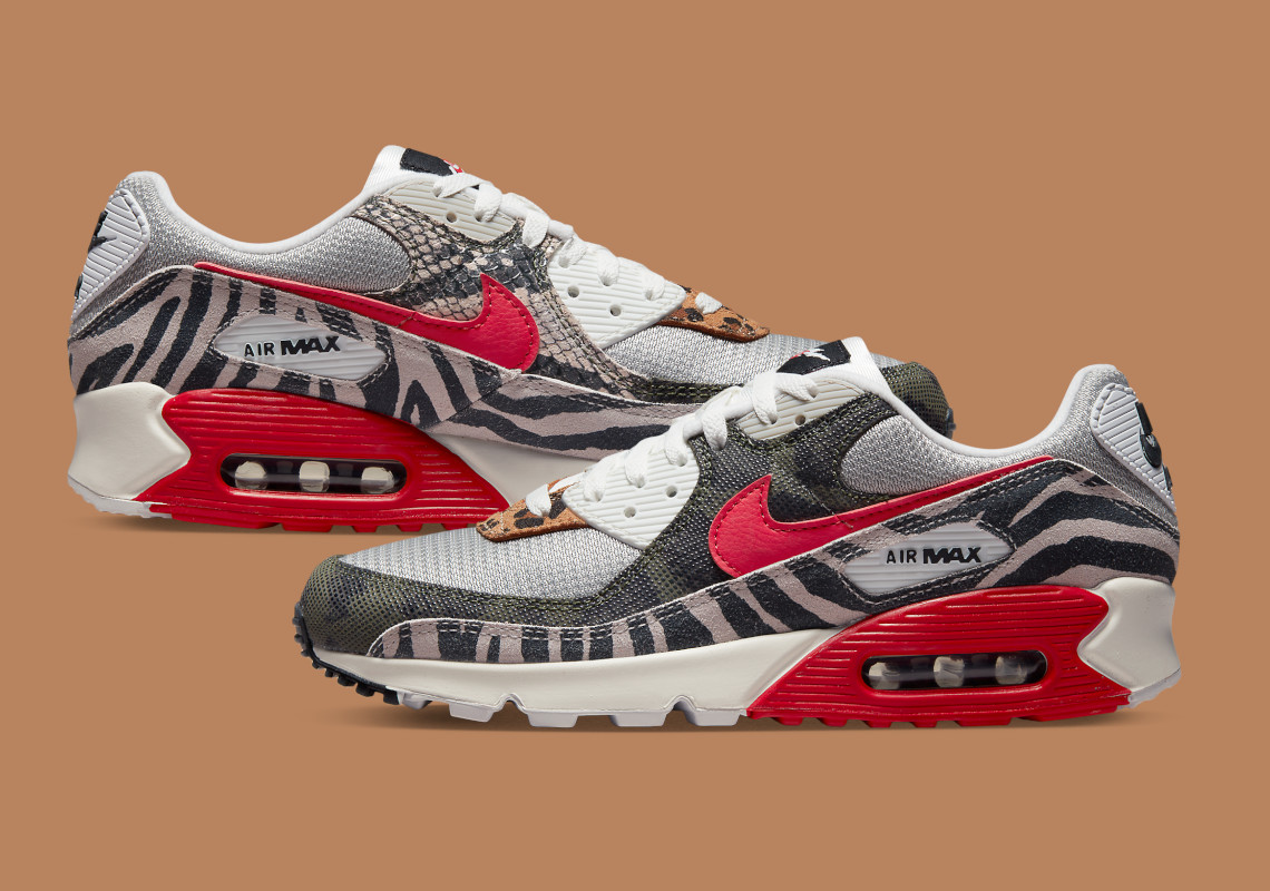 Nike Air Max 90 "Animal Pack" với các điểm nhấn màu đỏ