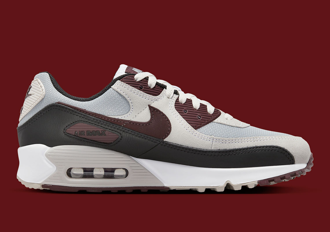 Nike Air Max 90 có các màu Wolf Grey và Burgundy Crush - 3