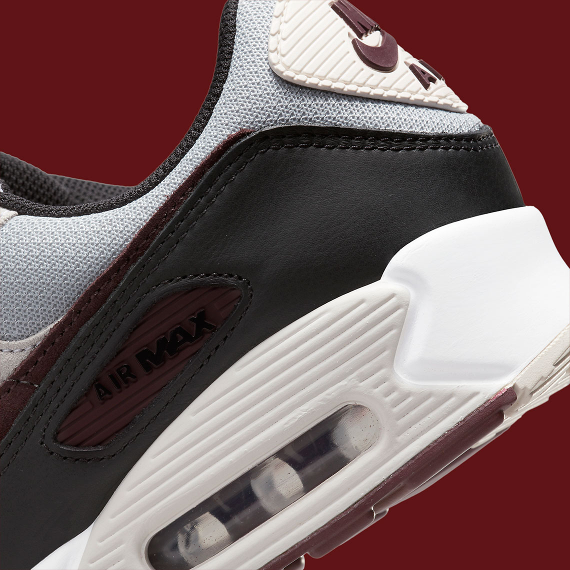 Nike Air Max 90 có các màu Wolf Grey và Burgundy Crush - 8