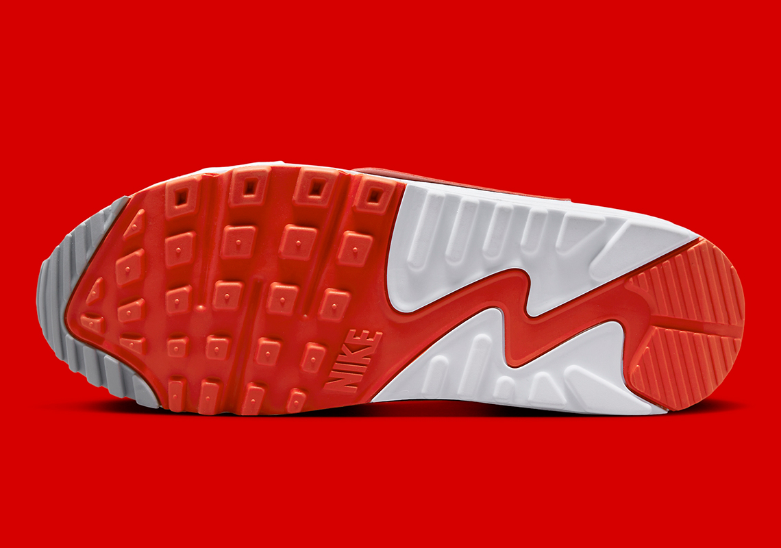 Nike Air Max 90 Futura White/Silver/Red với logo màu đỏ - 4