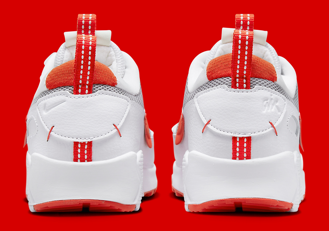 Nike Air Max 90 Futura White/Silver/Red với logo màu đỏ - 5