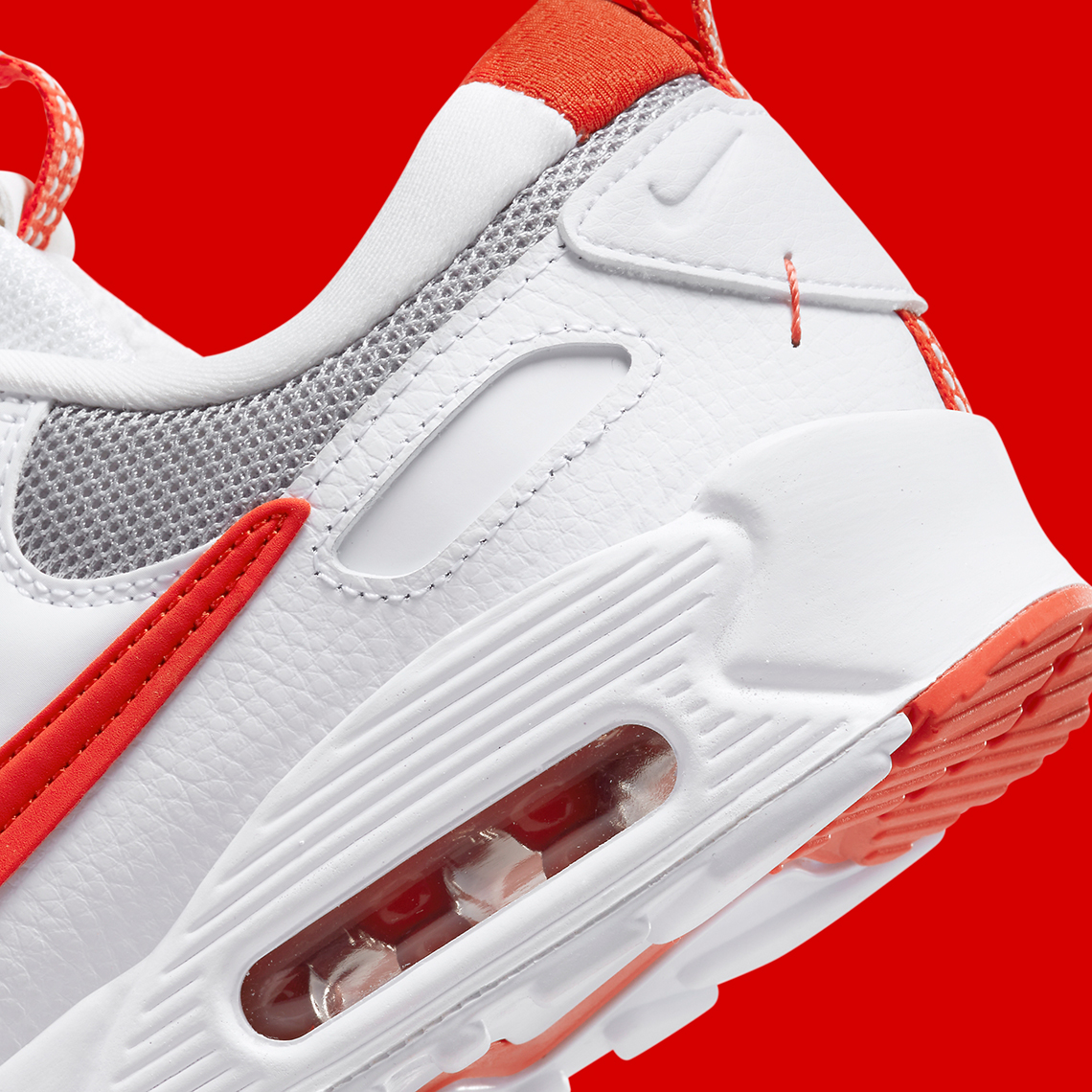 Nike Air Max 90 Futura White/Silver/Red với logo màu đỏ - 7