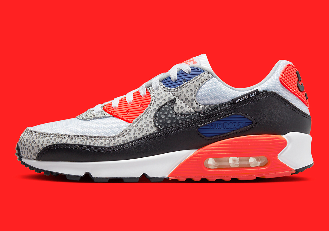 Nike Air Max 90 Kiss My Airs in Safari Print với tông màu hồng ngoại - 2