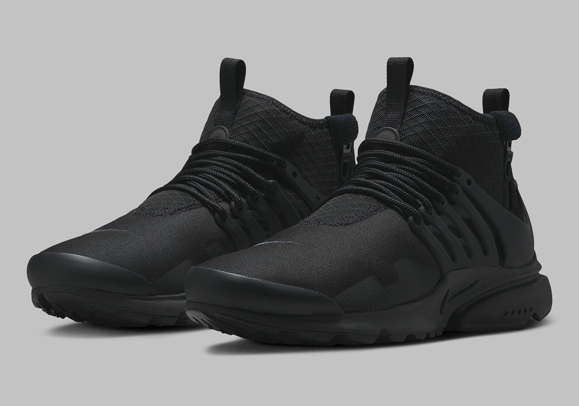 Nike Air Presto Mid Utility có màu Triple Black - 1