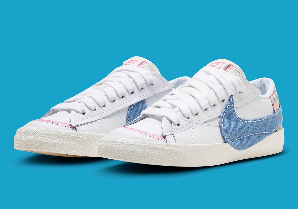 Nike Blazer Low Jumbo phiên bản mới với chi tiết denim và boucle - 2