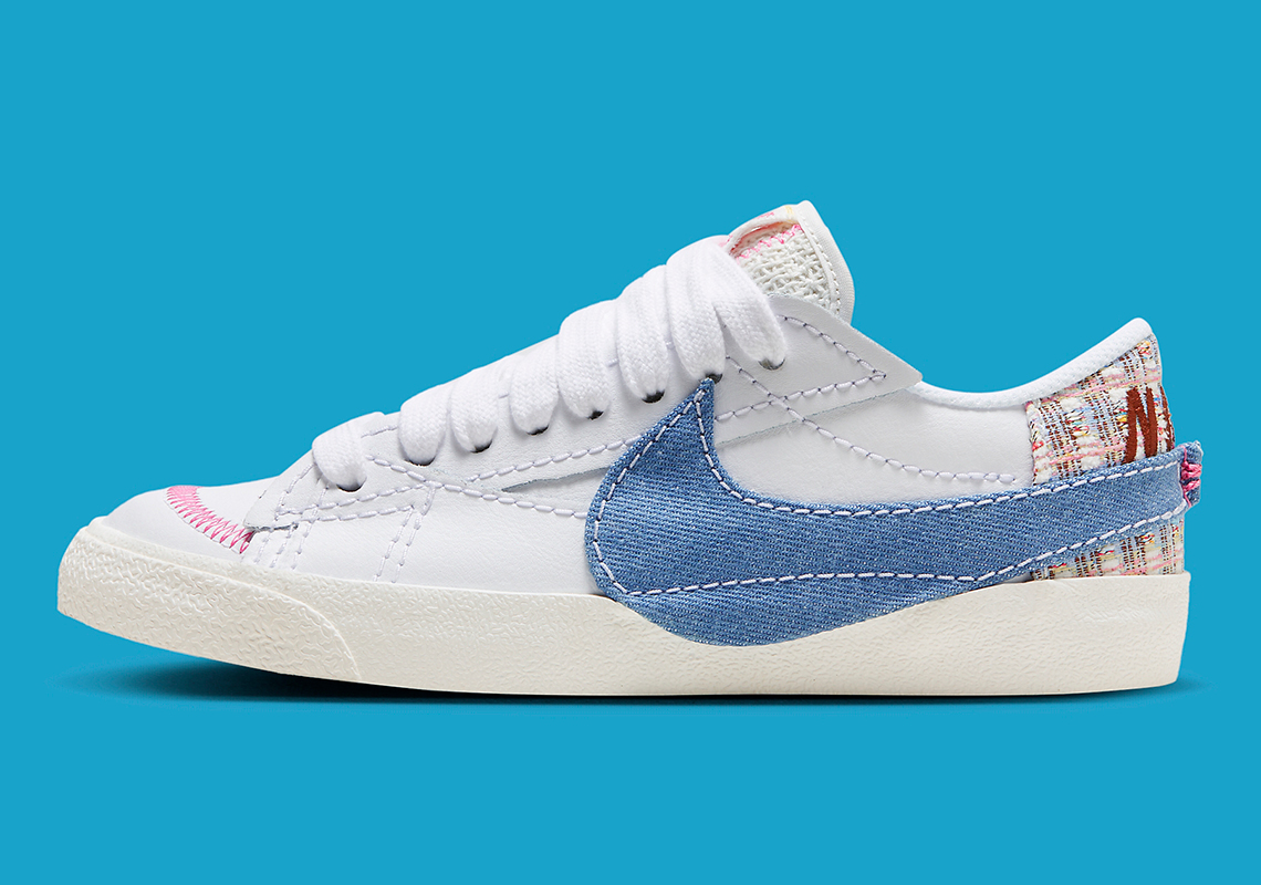 Nike Blazer Low Jumbo phiên bản mới với chi tiết denim và boucle