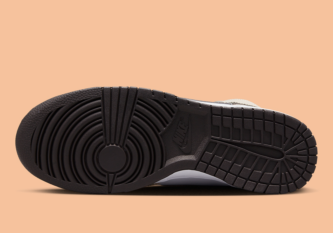 Nike Dunk High Cặp đôi da rám nắng với logo màu nâu - 6