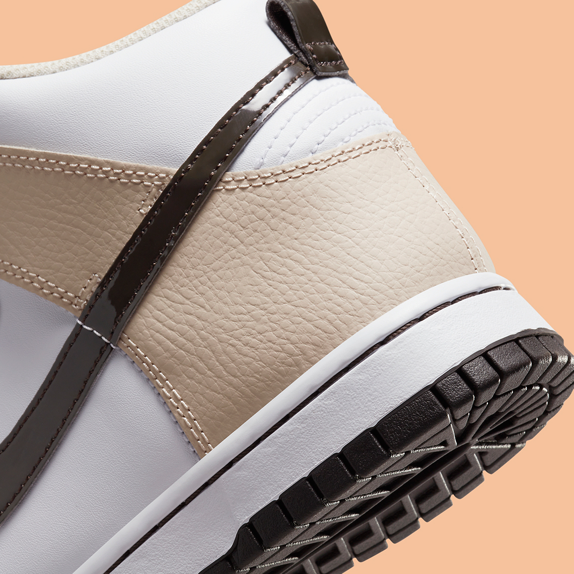 Nike Dunk High Cặp đôi da rám nắng với logo màu nâu - 8