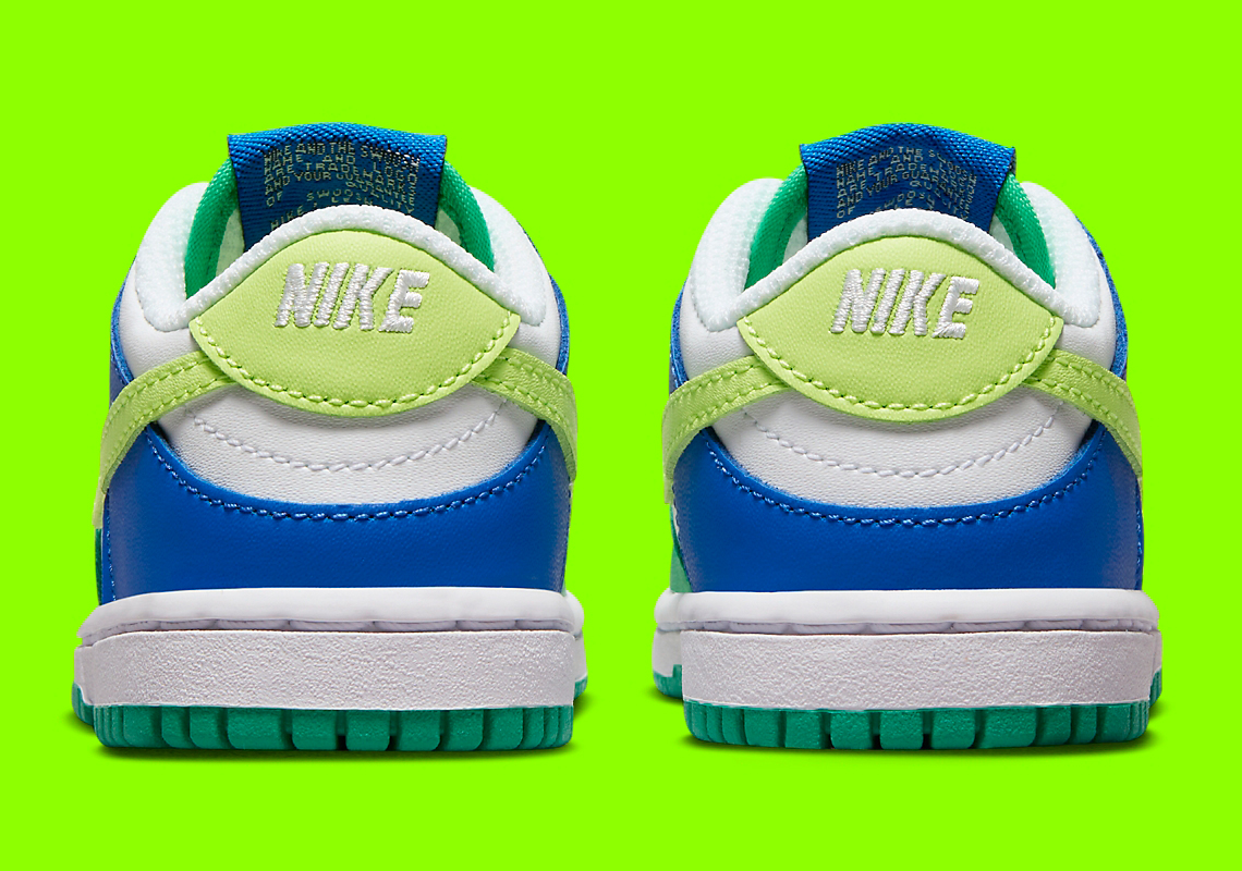 Nike Dunk Low cho trẻ em: Mẫu giày phối màu xanh lá và xanh dương cho bé - 5