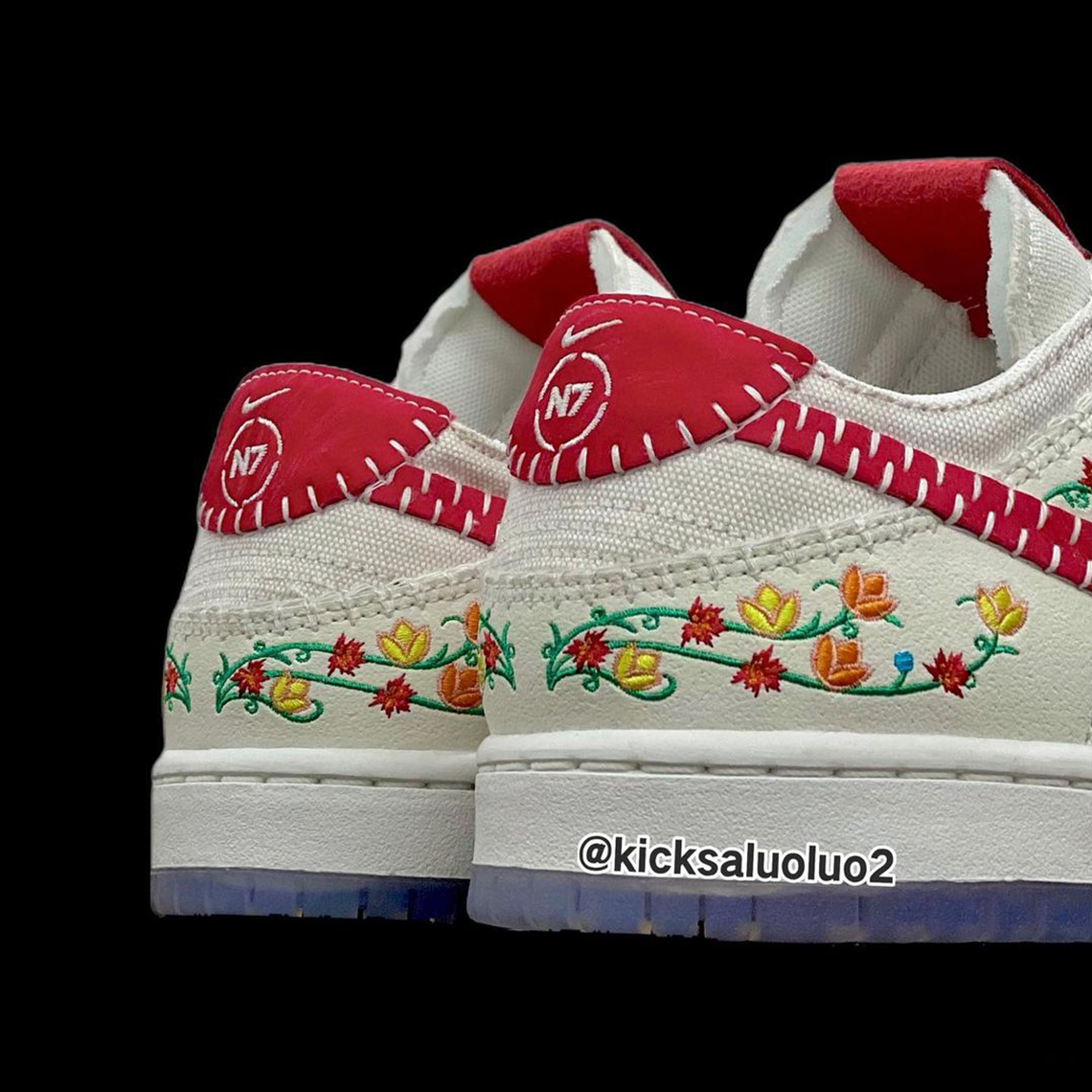 Nike Dunk Low Decon N7 phiên bản thay đổi với màu đỏ tôn lên vẻ ngoài. - 3