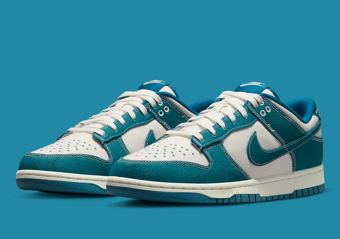 Nike Dunk Low "Industrial Blue" thí nghiệm với nghệ thuật Sashiko Nhật Bản