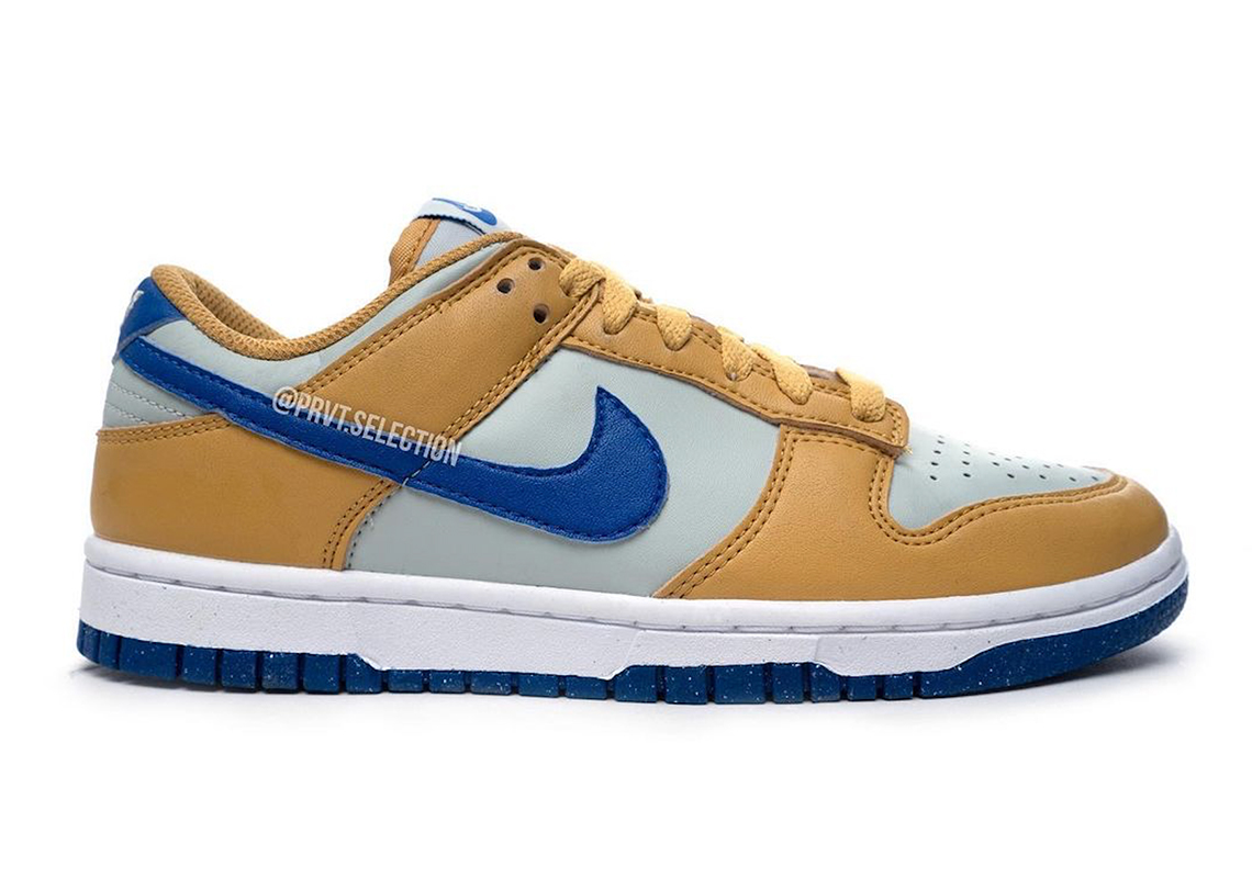 Nike Dunk Low Next Nature Dazzles với màu University Gold và Royal