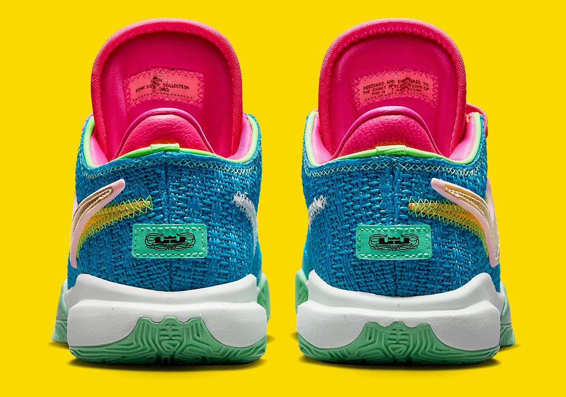 Nike LeBron 20 Laser Blue nhìn khá nặng nề với nhiều màu sắc - 5