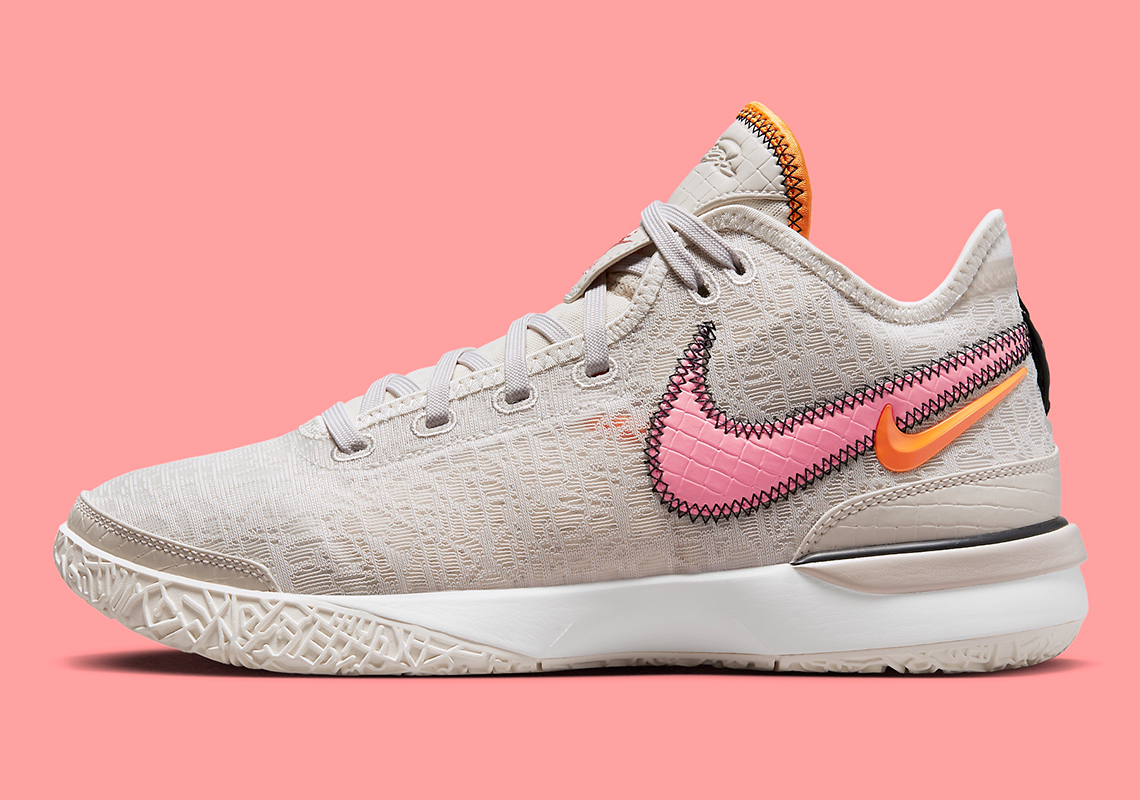 Nike LeBron NXXT Gen Light Orewood Brown được phối màu hồng và cam sáng - 2