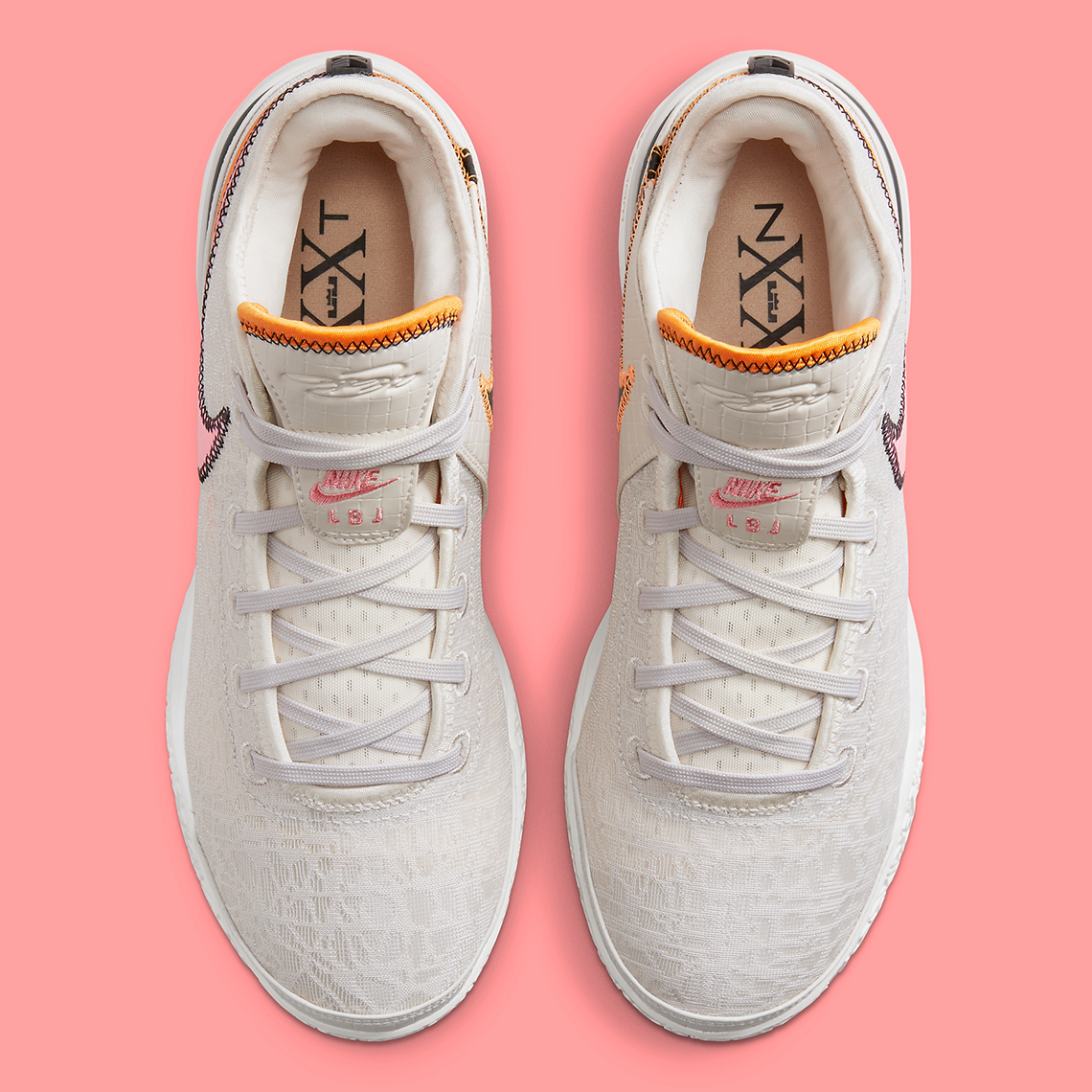 Nike LeBron NXXT Gen Light Orewood Brown được phối màu hồng và cam sáng - 6