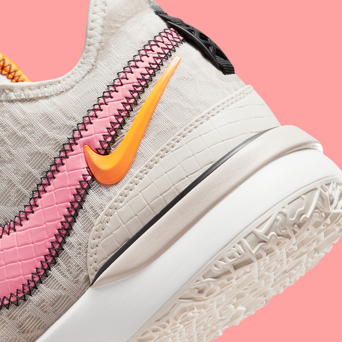 Nike LeBron NXXT Gen Light Orewood Brown được phối màu hồng và cam sáng - 7